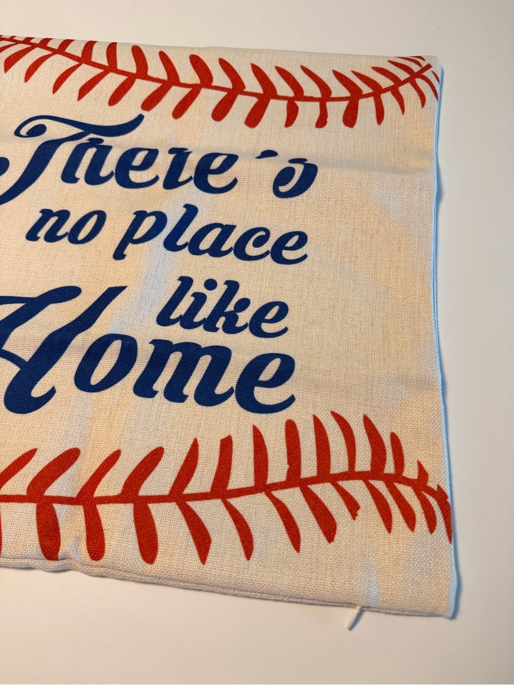 FREE: There’s No Place Like Home Baseball Pillow Cover - Cream, Red, Blue, NWOT - Picture 4 of 7